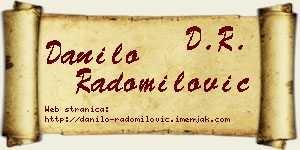 Danilo Radomilović vizit kartica